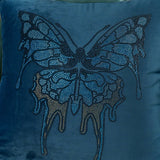 Blue Cushion Cover with Butterfly Design