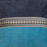 Dual-Tone Blue & Grey Lace Border Cushion Cover