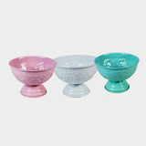 Set of 3 Decorative Metal Bowls – White, Turquoise & Pink