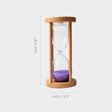 Wooden Hourglass with Purple Sand—Modern Decorative Timer