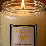 Deluxe Scented Jar Candle with LED Light