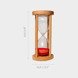 Wooden Hourglass with Red Sand—Modern Decorative Timer
