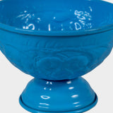 Royal Blue Metal Decorative Pedestal Bowl