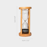 Wooden Hourglass with Black Sand—Modern Decorative Timer