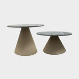 Marble Top Nesting Side Tables with Metal Base
