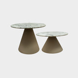 Marble Top Nesting Side Tables with Metal Base