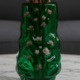 Wavy Green Glass Vase