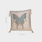 Cream Cushion Cover with Butterfly Design