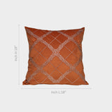 Rust Cushion Cover with Diamond Studded Pattern