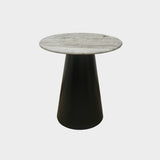 Round Marble Top Side Table with Metal Base