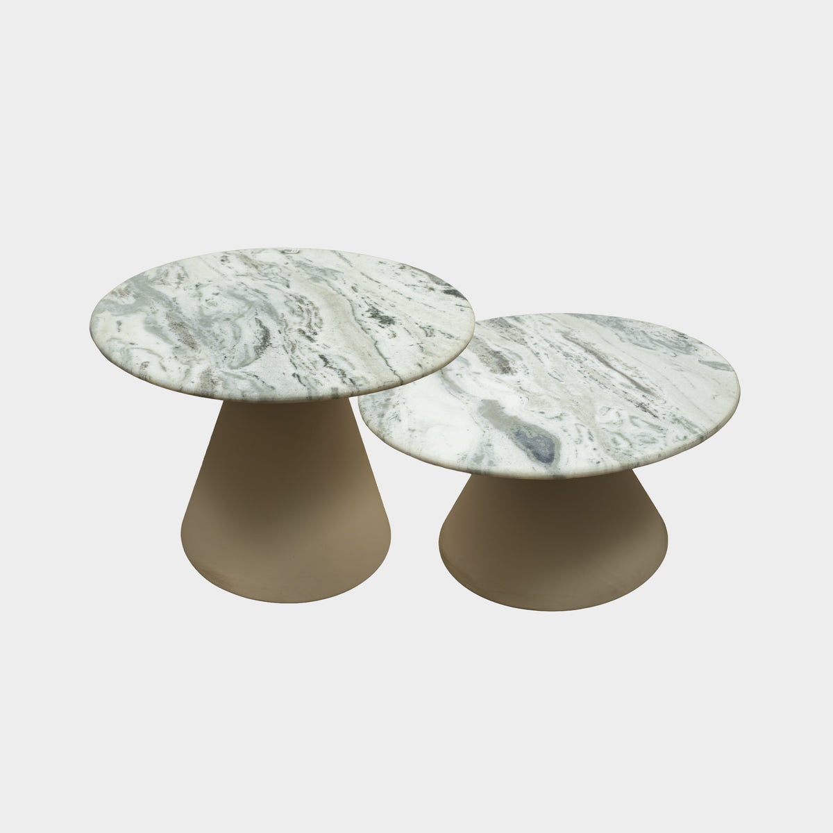 Marble Top Nesting Side Tables with Metal Base