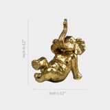 Golden Relaxing Elephant Artifact