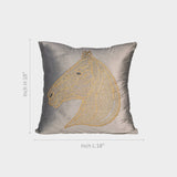 Grey Horse Head Embroidered Cushion