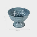 Grey Metal Decorative Pedestal Bowl