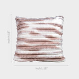 Striped Plush Pink & White Cushion Cover