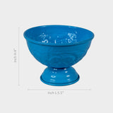 Royal Blue Metal Decorative Pedestal Bowl