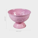 Pink Metal Decorative Pedestal Bowl