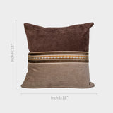 Brown Dual-Tone Embroidered Cushion Cover