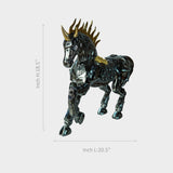 Metallic Resin Unicorn Horse Sculpture