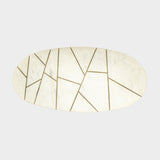 Oval Marble Top Coffee Table with Metal Base