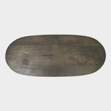 Oval Wooden Top Coffee Table with Metal Base