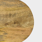 Wooden Top C-Shaped Side Table with Metal Base