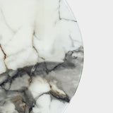 Round Marble Top Coffee Table with Textured Metal Base