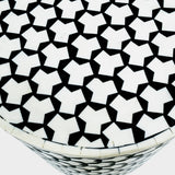 Resin Side Table with Geometric Design and Mild Steel Base