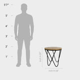 Wooden Top Side Table with MS Base