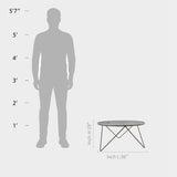 Round Resin Top Coffee Table with Metal Legs