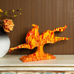Abstract Horse Sculpture in Vibrant Orange and Yellow