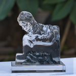 Abstract Thinker Sculpture – Clear Resin Art Decor