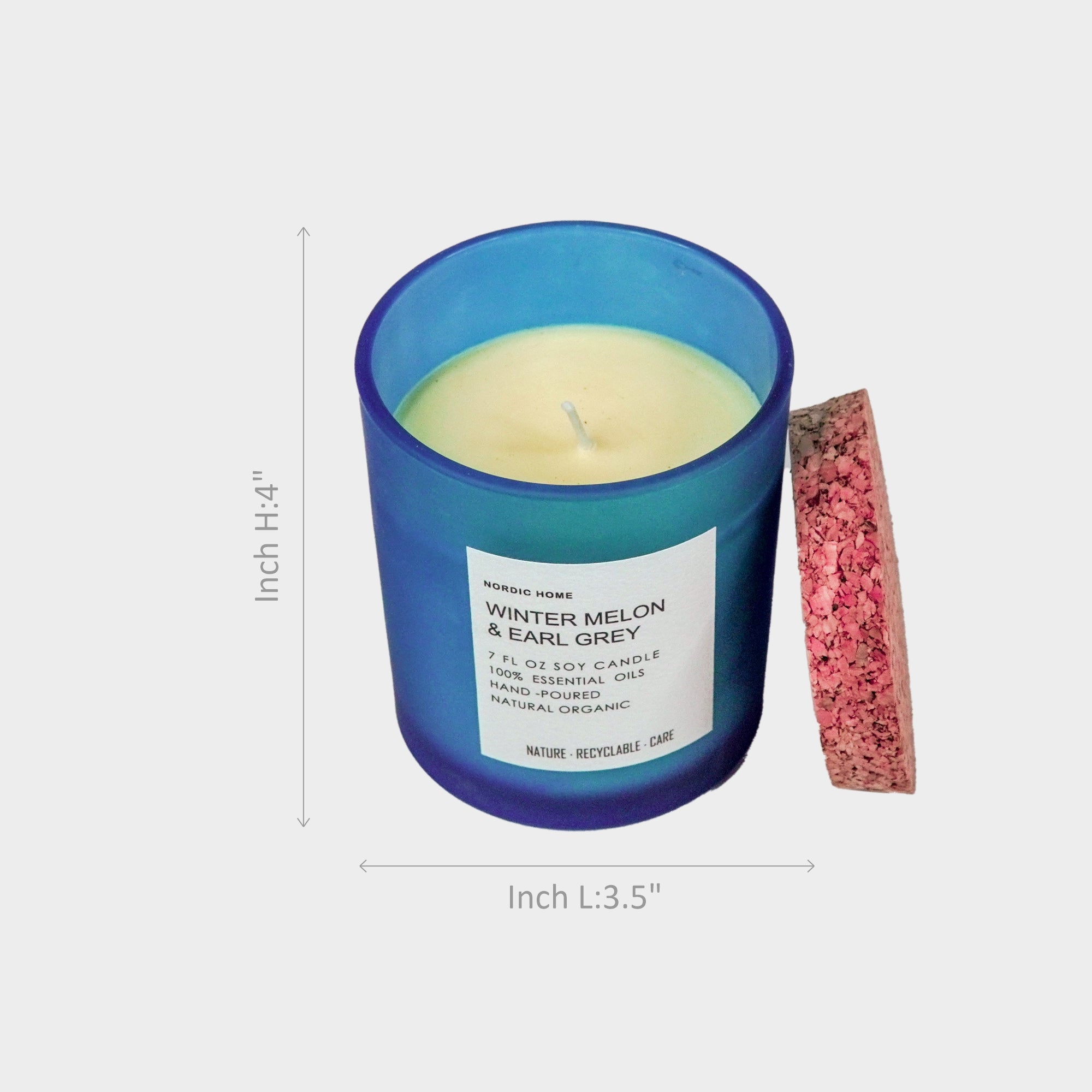 Aroma Candle in Blue Frosted Jar