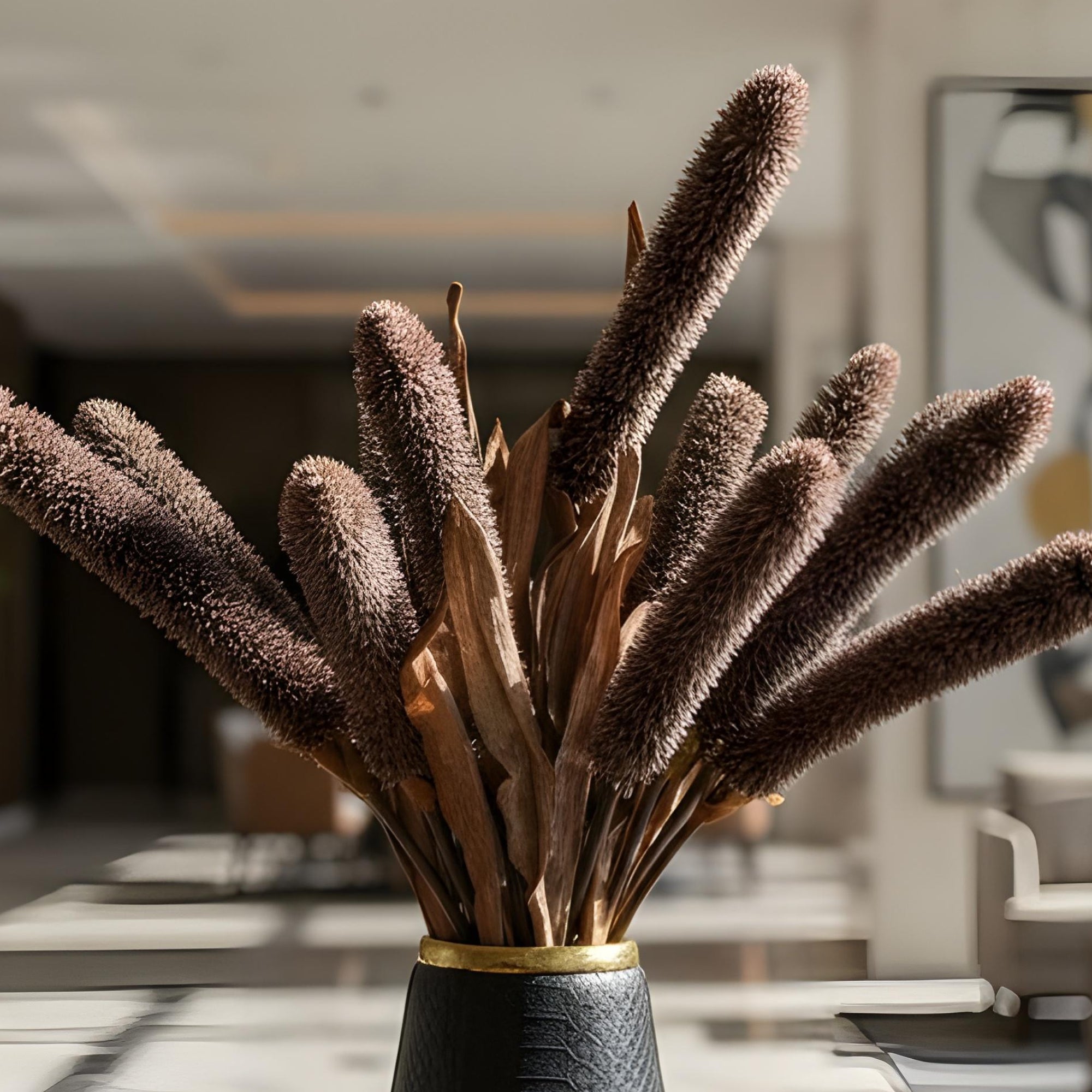 Artificial Brown Grass Stems for Home Decor.