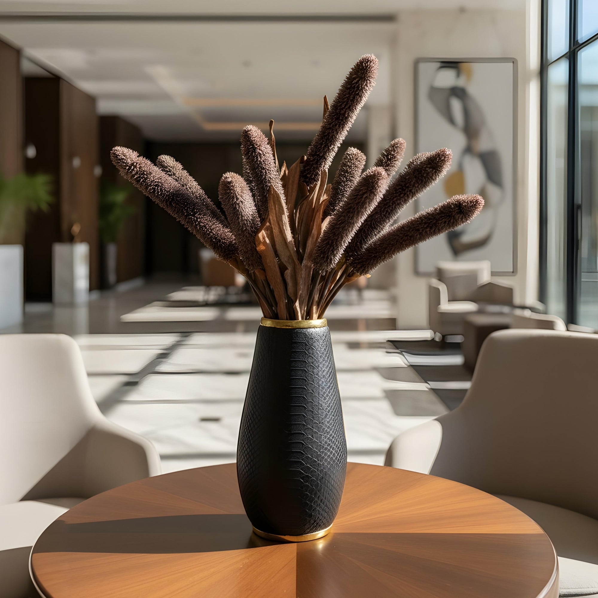 Artificial Brown Grass Stems for Home Decor