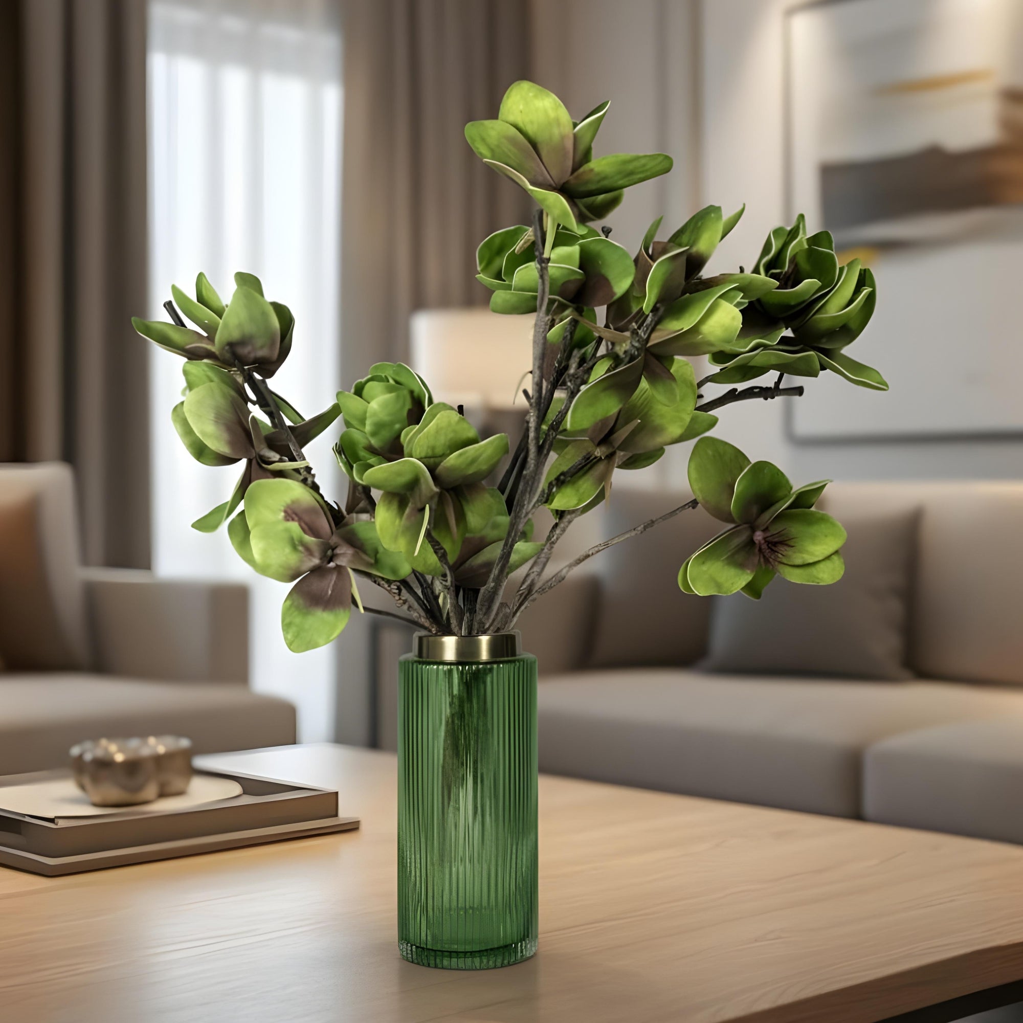 Artificial Green Magnolia Flower 