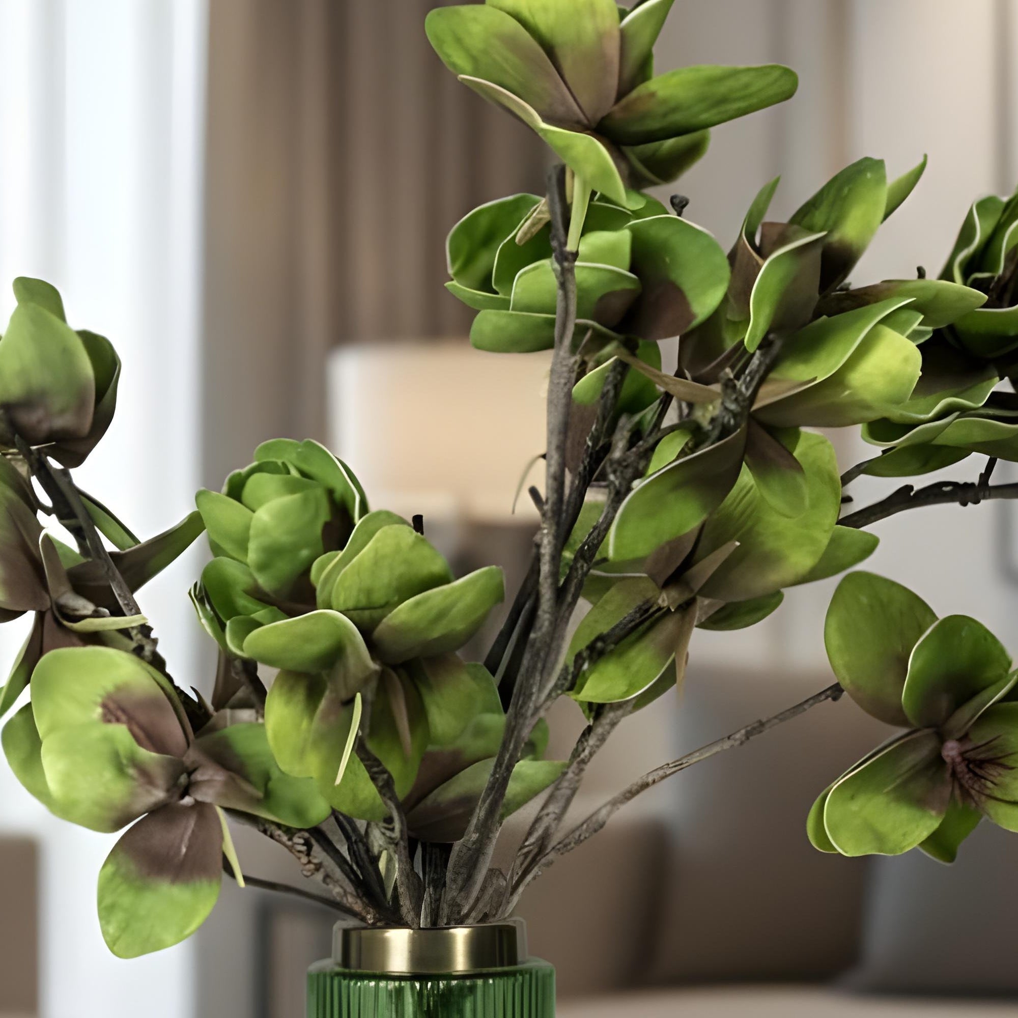 Artificial Green Magnolia Flower .