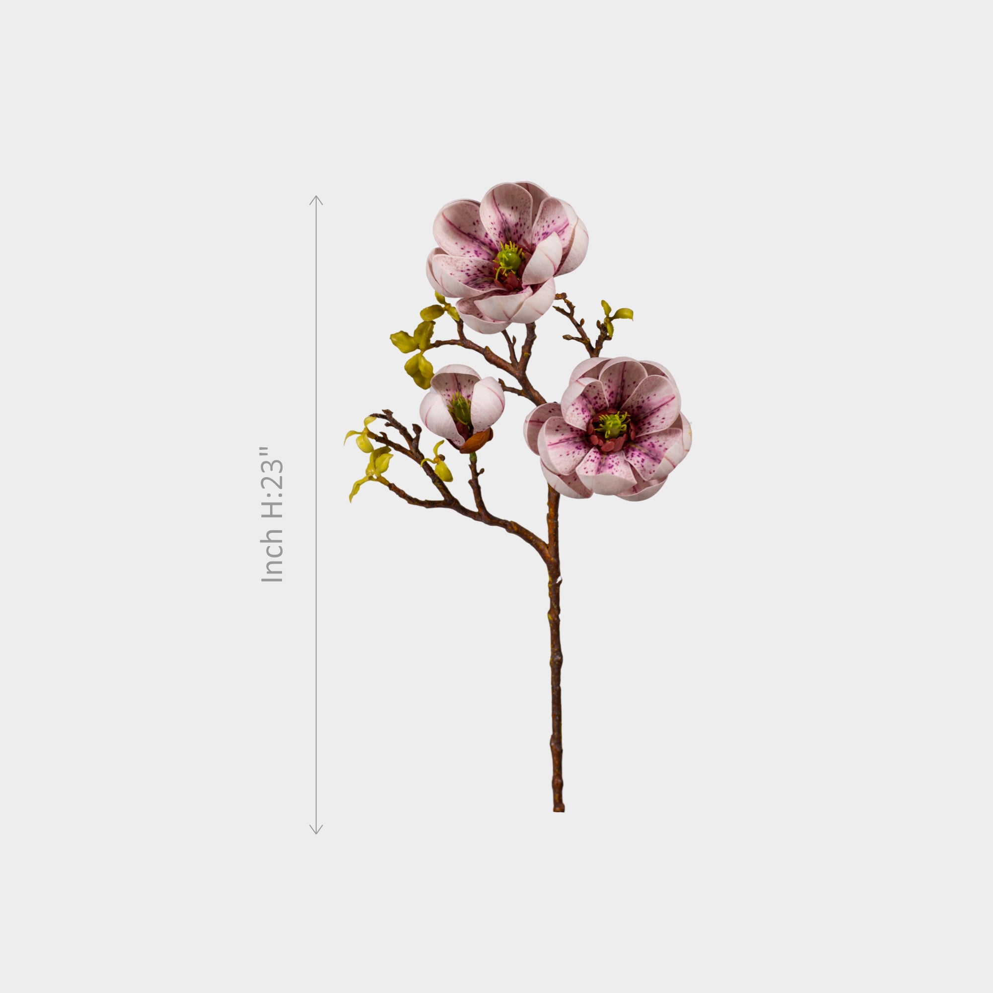 Artificial pink magnolia flower stem.