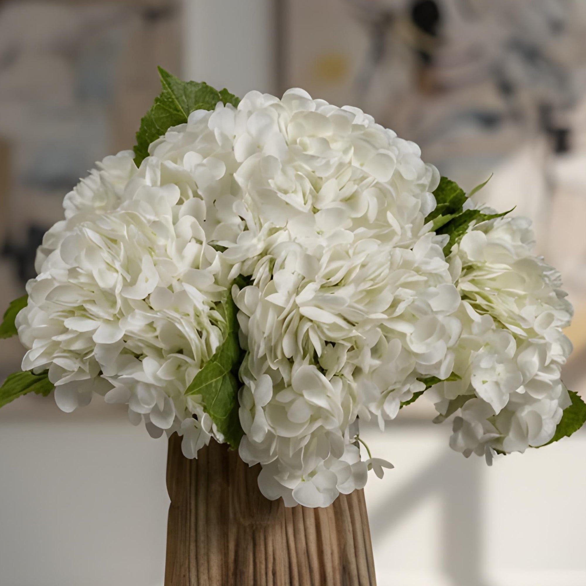 Artificial White Hydrangeas Flowers..