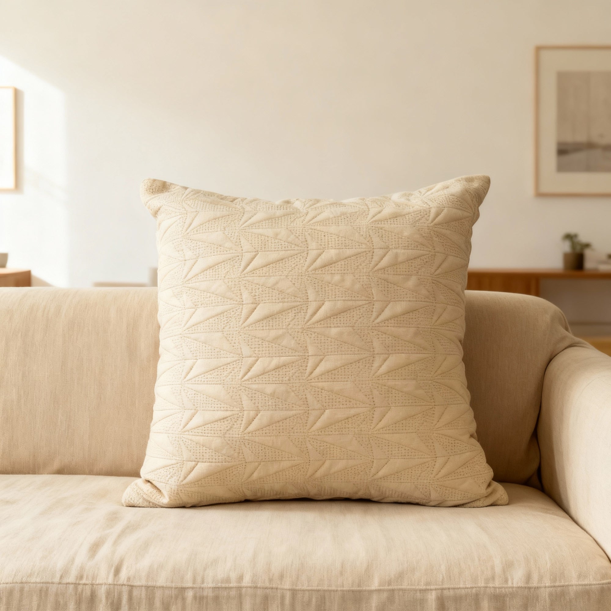 Beige Comfort-Weave Cushion Cover