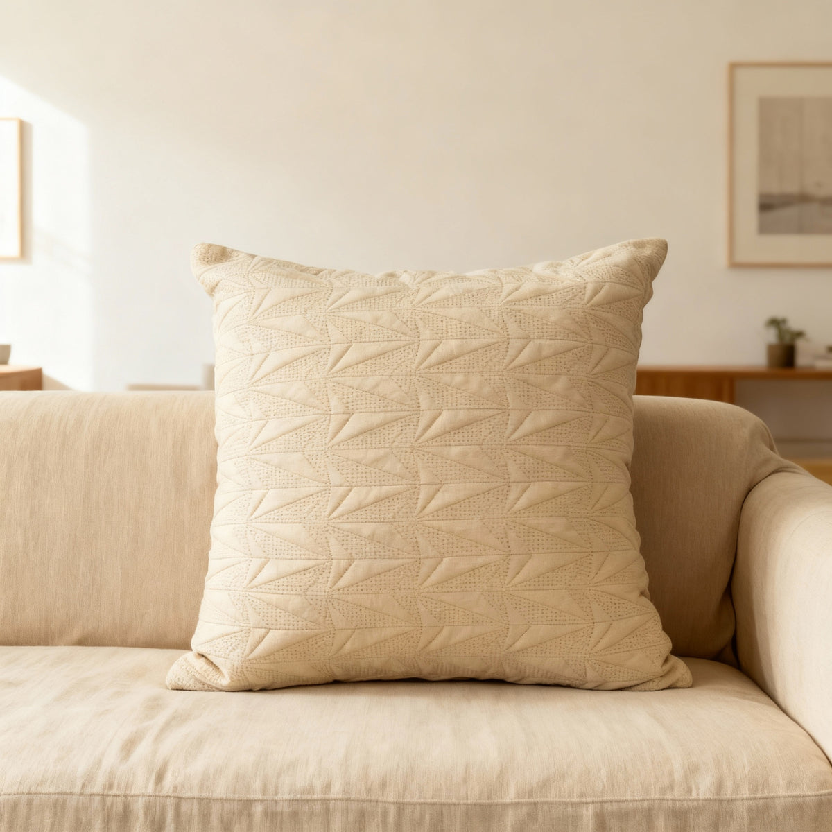 Beige Comfort-Weave Cushion Cover
