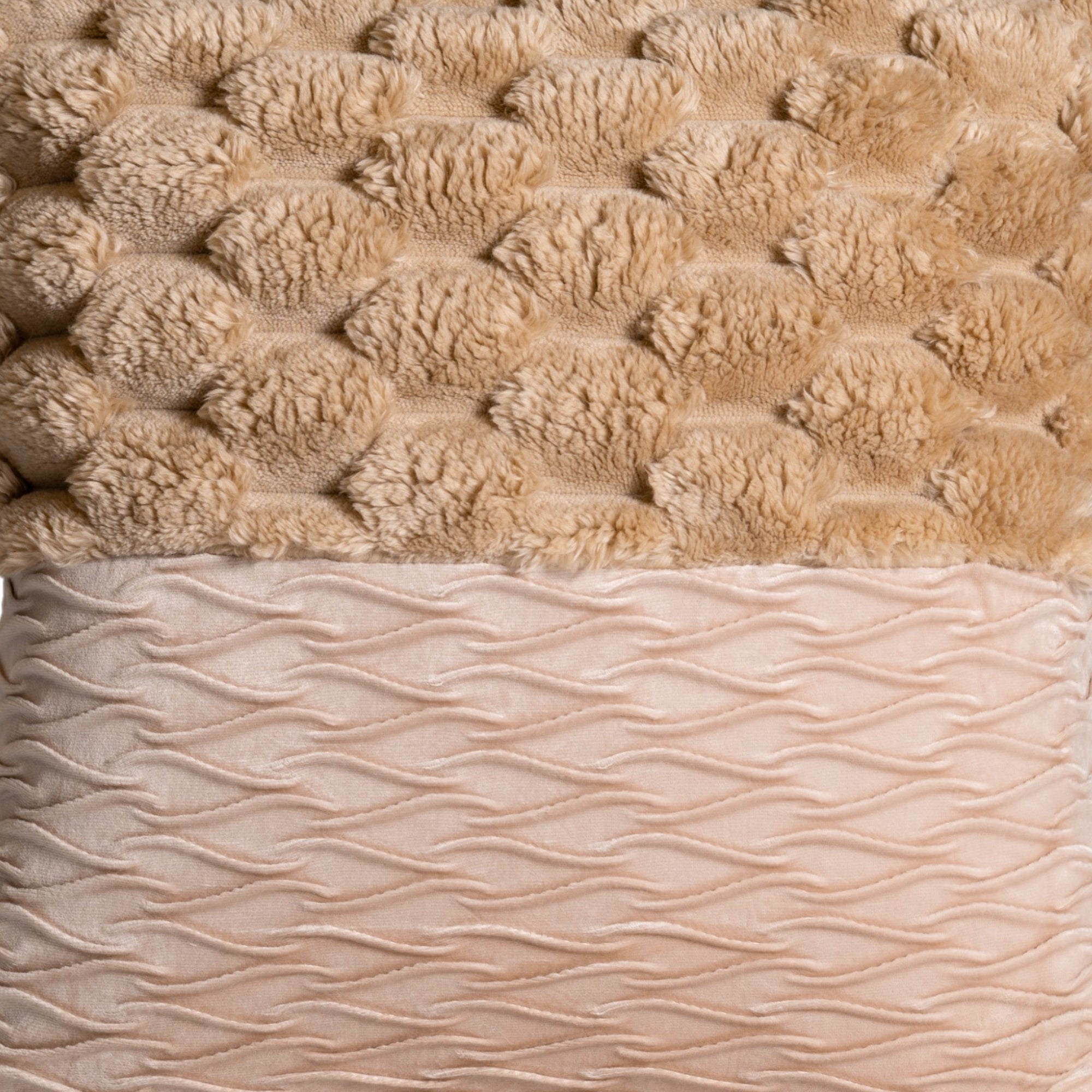  Beige Pineapple Grid Turtle Pattern 3D Soft Plush Cushion Cover