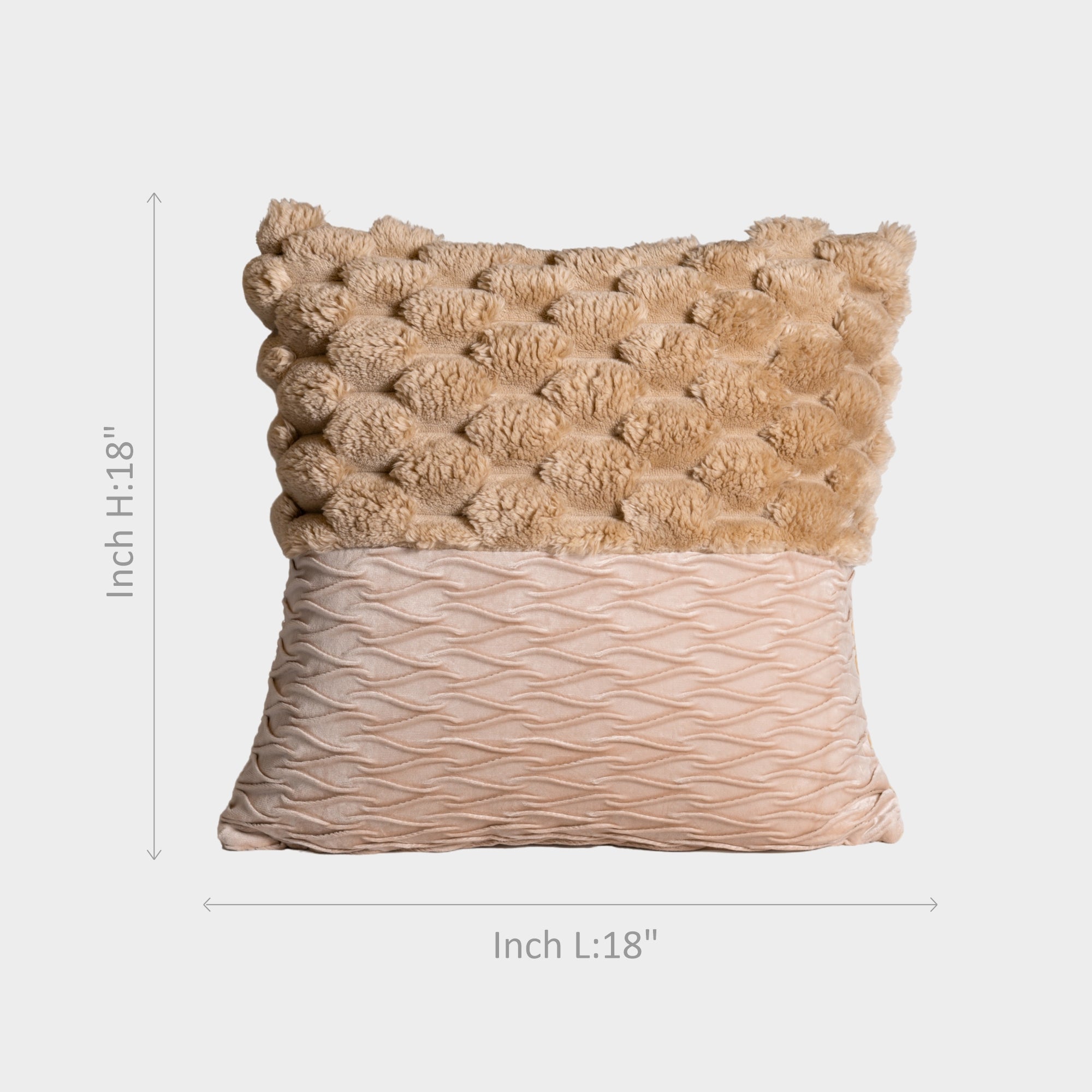  Beige Pineapple Grid Turtle Pattern 3D Soft Plush Cushion Cover