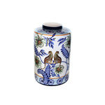  Big Blue and White Leopard Print Ceramic Jar 