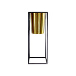 Big Gold Metal Planters with Black Rectangular Stand Set of 2.