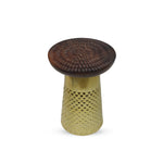 Big Hammered Wood and Iron Center Table and Side Table