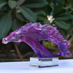 Big Majestic Purple Resin Horses Sculpture