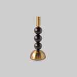 Big Modern Matte Black and Gold Candle Holder Set.