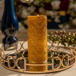 Big Sparkle Glitter Golden Pillar Candle