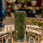 Big Sparkle Glitter Green Pillar Candle